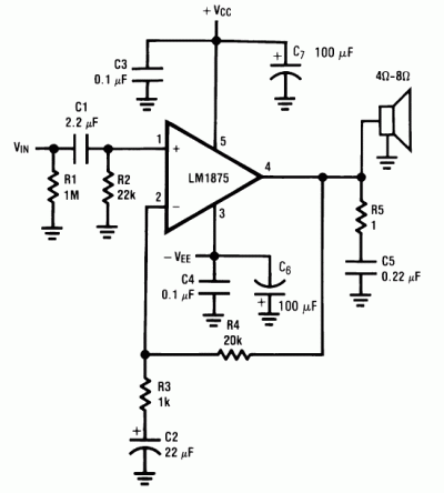 LM1875 typical circuit